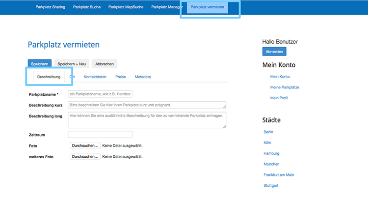 Parlplatz vermieten - Beschreibung parkplatz vermieten beschreibung
