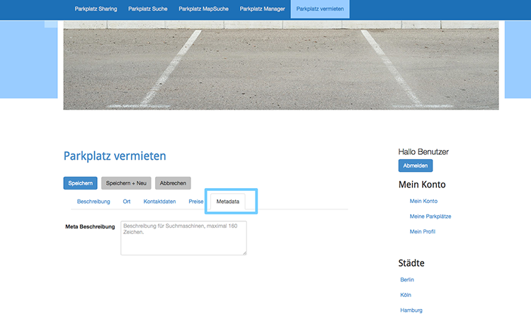 Parkplatz vermieten - Metabeschreibung parkplatz vermieten metabeschreibung